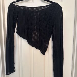 NWT off the shoulder sheer long sleeve crop